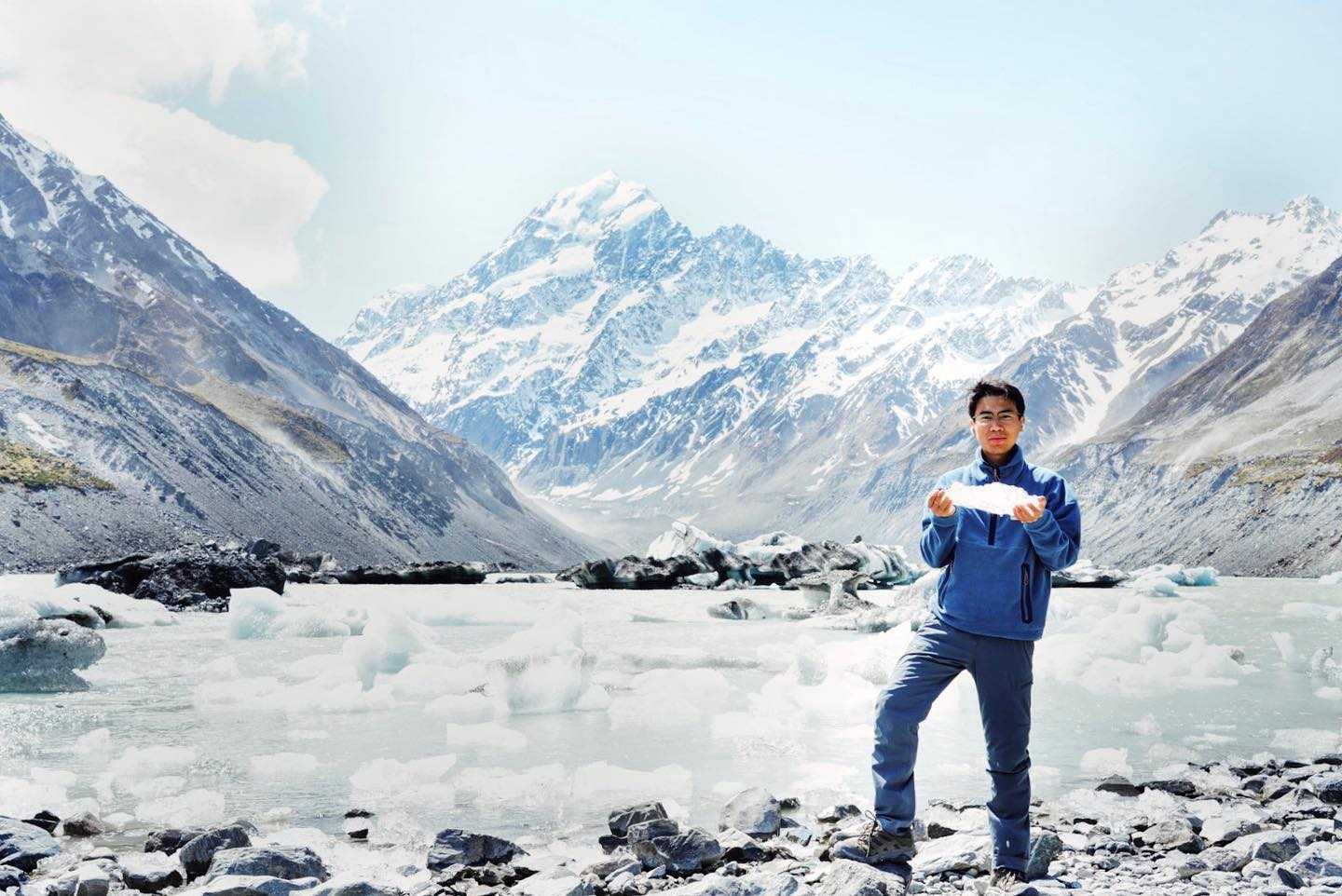 Picking up ice at Hooker Lake