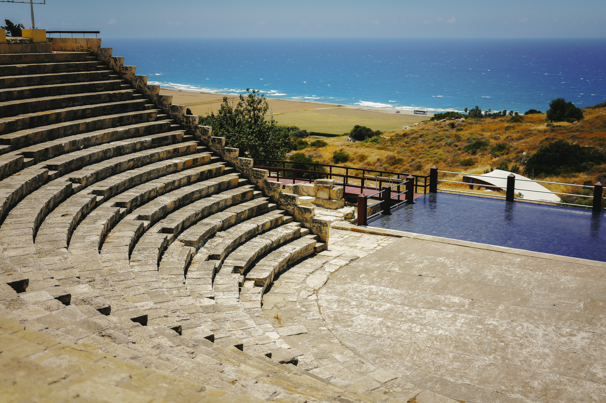 Ancient theatre at Kourion overlooking the Mediterranean Sea