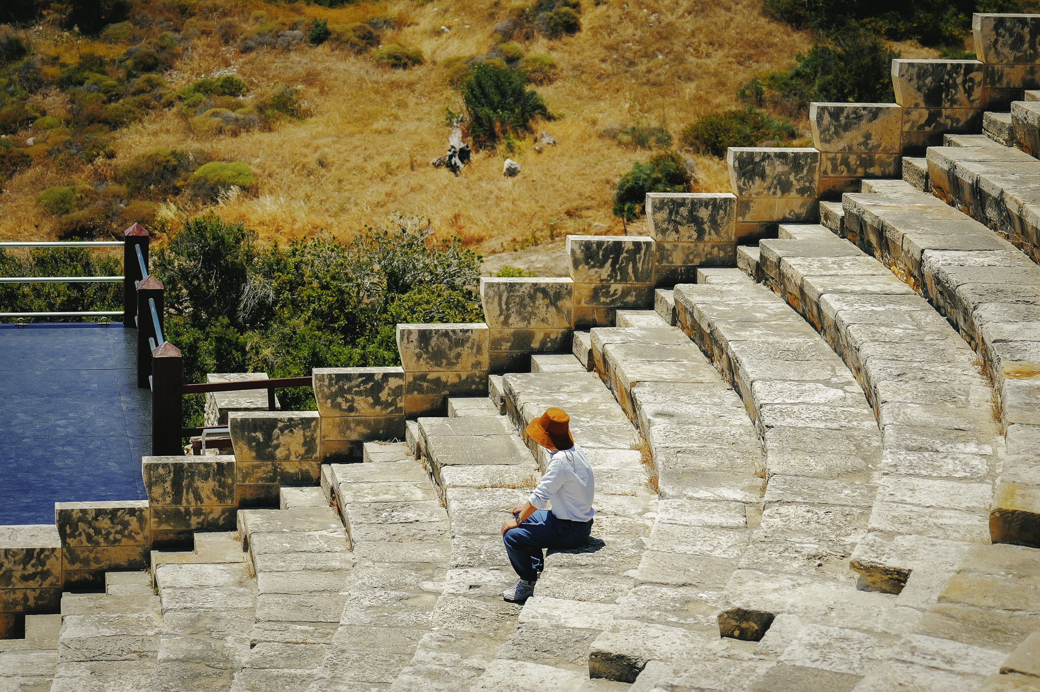 Looking out to sea from the stone seats of Kourion's ancient theatre